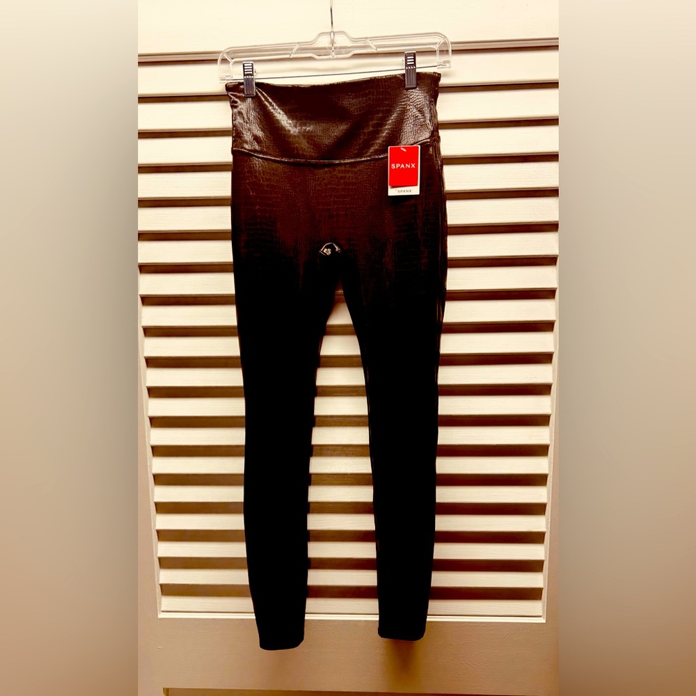 NWT Spanx Faux Croc Leather Leggings